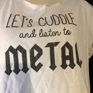 “Let’s cuddle & listen to metal” crop sweatshirt